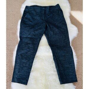 Loft Pants Womens 12 Marisa Canvas Heathered‎ Blue Tapered Slash Pockets
